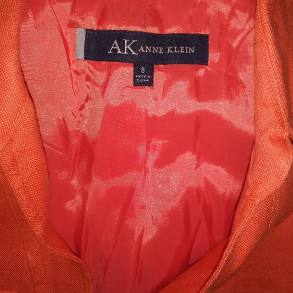 Orange Button Coat Anne Klein Short Sleeve - Picture 3 of 7